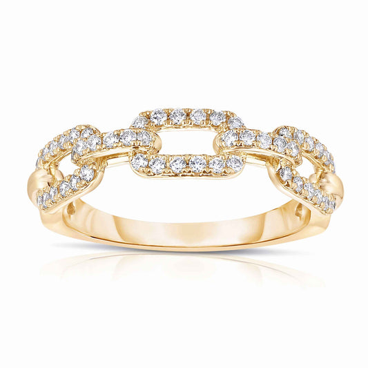 1/3 ct. tw. Diamond Link Designed Anniversary Band in 14K Yellow Gold