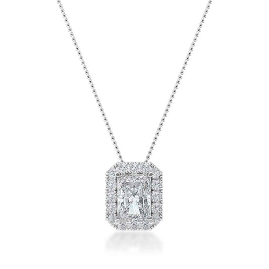 Adamante 1 ct. tw. Lab-Grown Diamond Halo Pendant in 10K White Gold (2)