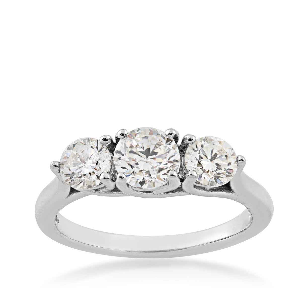 1-1/2 ct. tw. Classic Round Brilliant Diamond 3-Stone Anniversary Ring in 14K White Gold