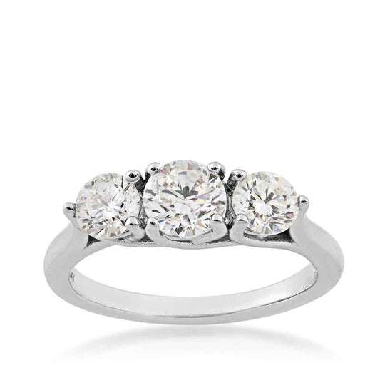 1-1/2 ct. tw. Classic Round Brilliant Diamond 3-Stone Anniversary Ring in 14K White Gold