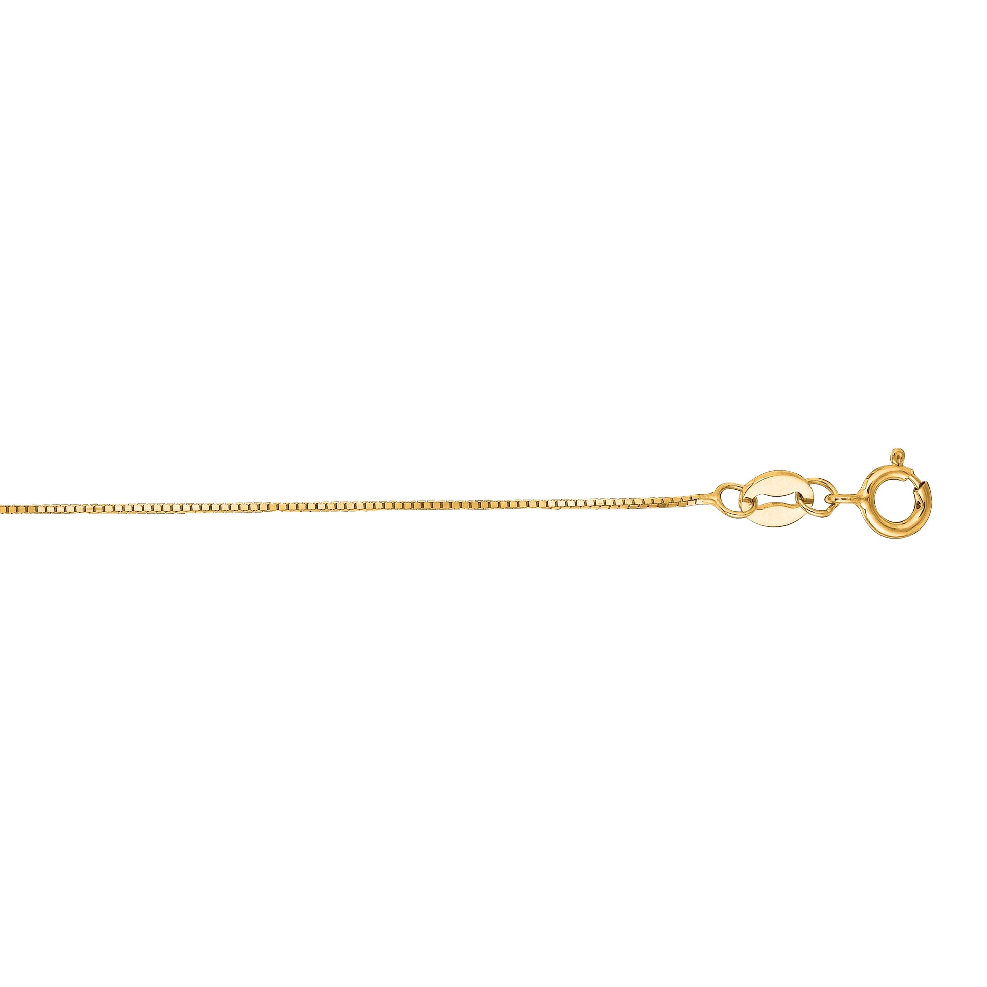 1mm 16-inch Box Chain 10K Yellow Gold front view