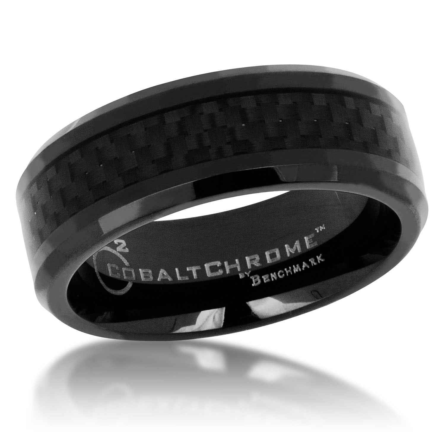 Benchmark Men's 8mm Cobalt with Carbon Fiber Inlay Wedding Band