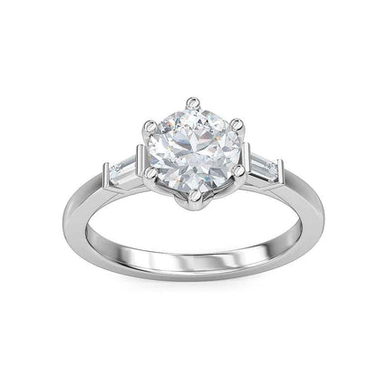 Designed With Love 1/7 ct. tw. Baguette Diamond Semi-Mount Engagement Ring in 14K White Gold