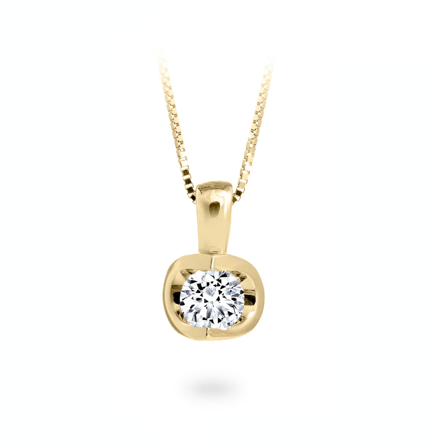 Canadian Rocks 1/10 ct. tw. Round Diamond Solitaire Pendant in 14K Yellow Gold
