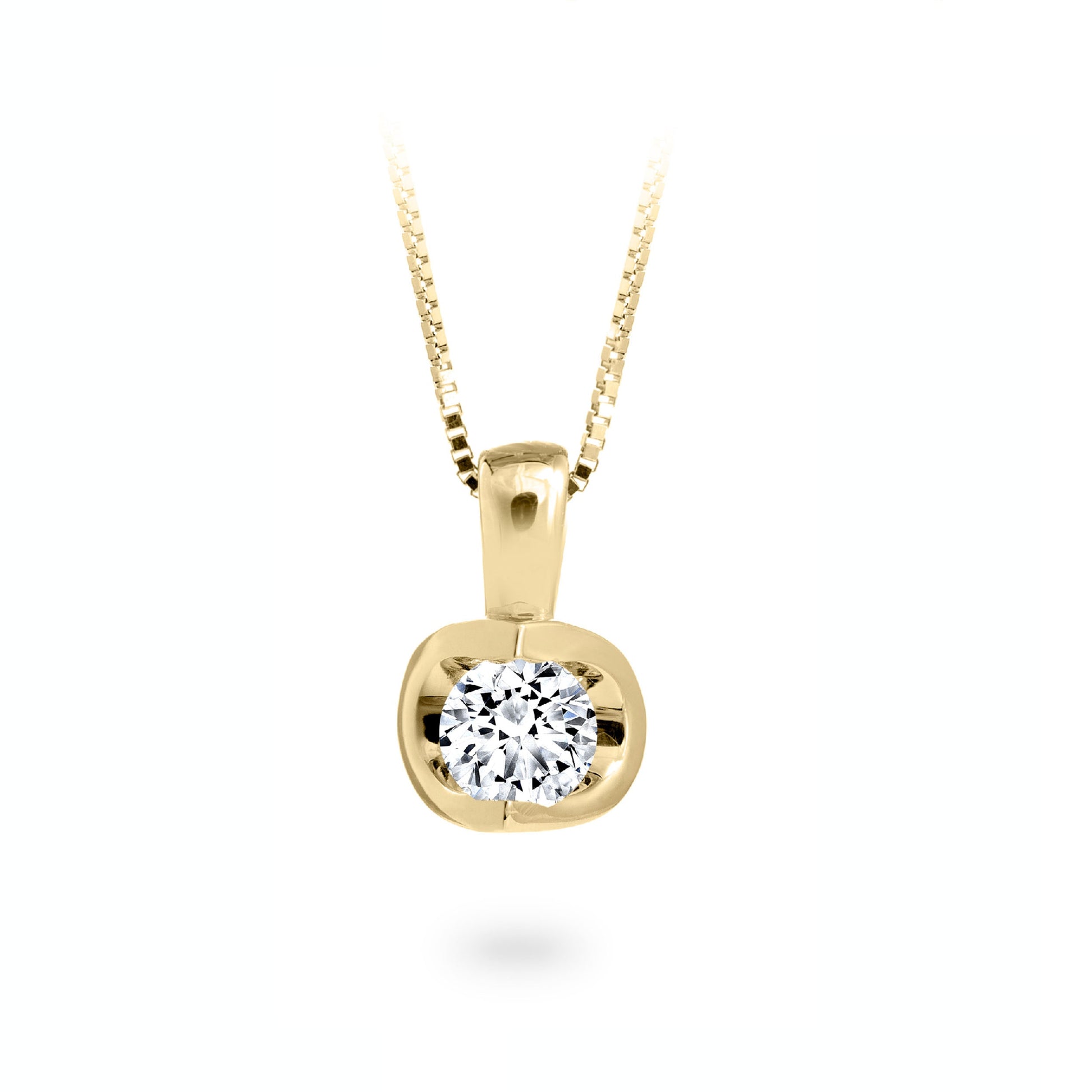 Canadian Rocks 1/10 ct. tw. Round Diamond Solitaire Pendant in 14K Yellow Gold