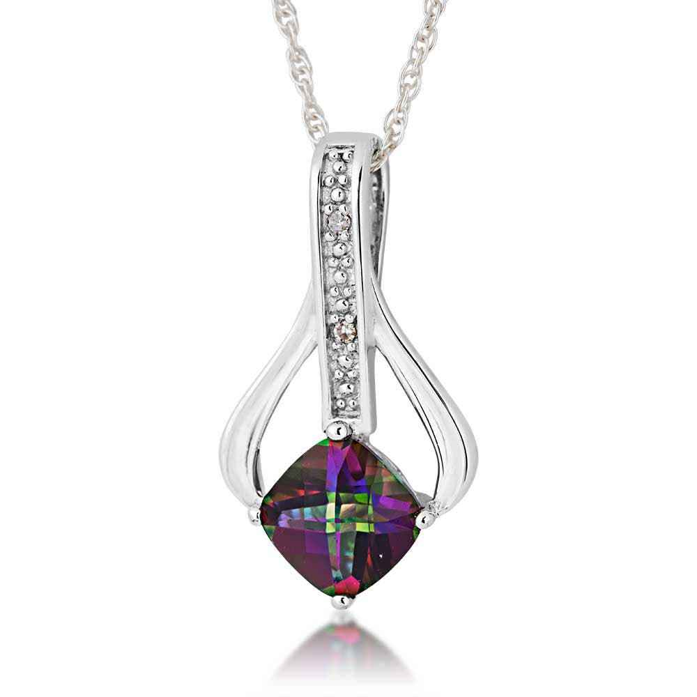 Coated Topaz and Diamond Necklace in P4