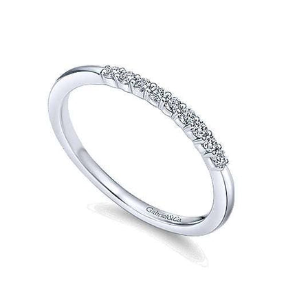 Gabriel & Co. .14 ct. tw. Diamond Modern Wedding Band in 14K White Gold close-up detail