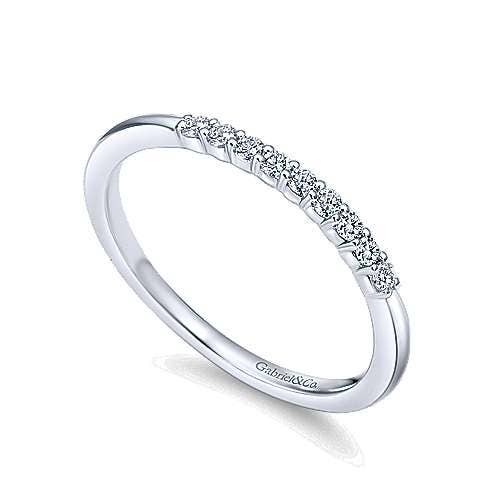 Gabriel & Co. .14 ct. tw. Diamond Modern Wedding Band in 14K White Gold close-up detail