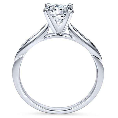 Gabriel & Co. 1/10 ct. tw. 6 Stone Closed Channel-Set Diamond Semi-Mount Engagement Ring in 14K White Gold front view
