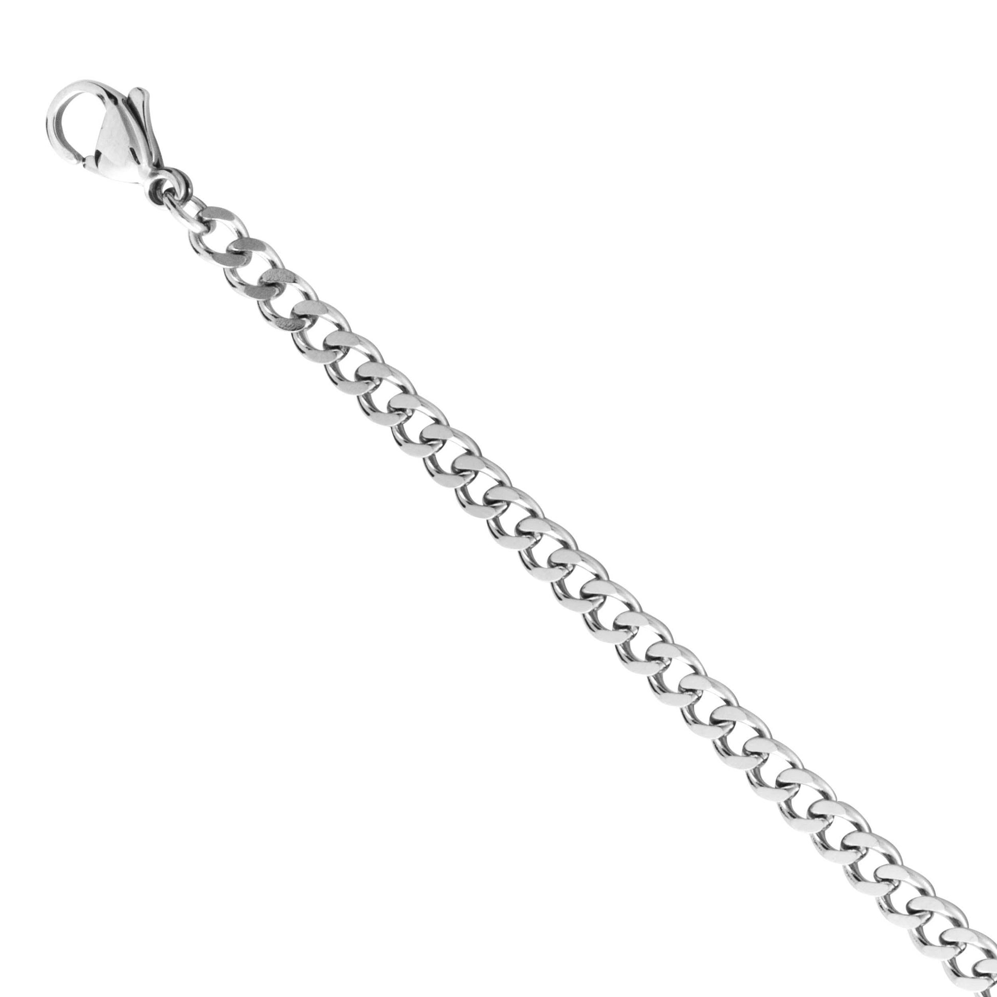 24-inch Curb Link Chain in Stainless Steel close-up detail