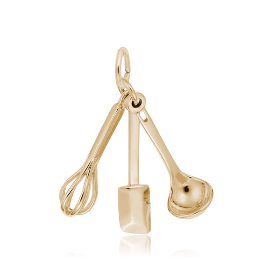 Cooking Utensils Charm in 14K Yellow Gold