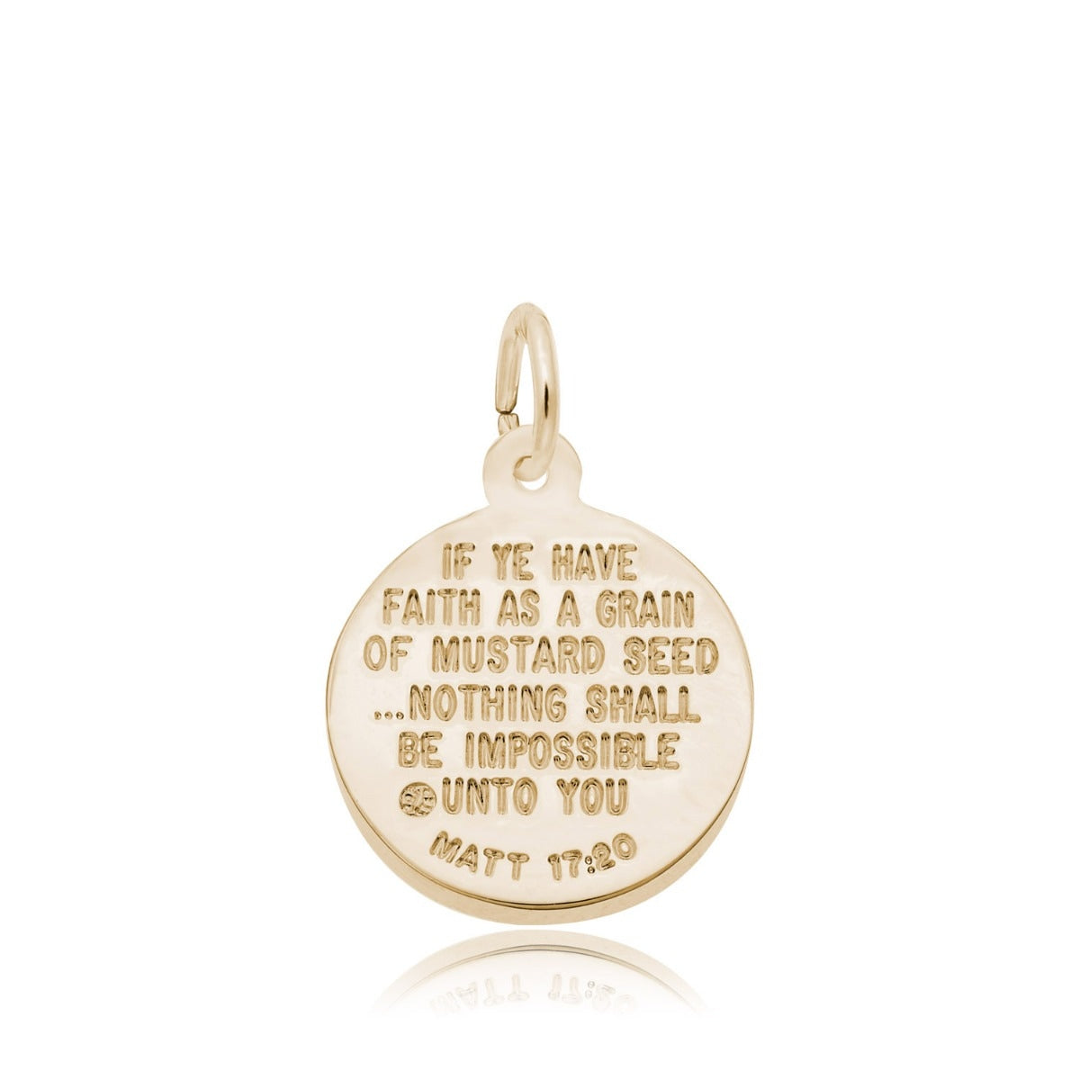 Mustard Seed Charm in 14K Yellow Gold front view