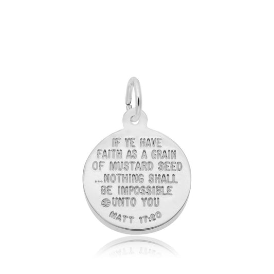 Mustard Seed Charm in Sterling Silver front view