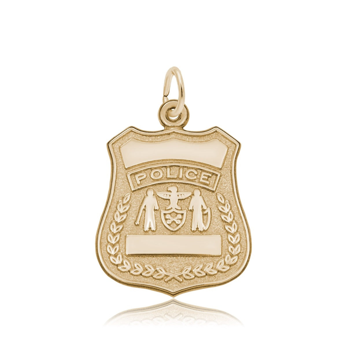 Police Badge Charm in 14K Yellow Gold