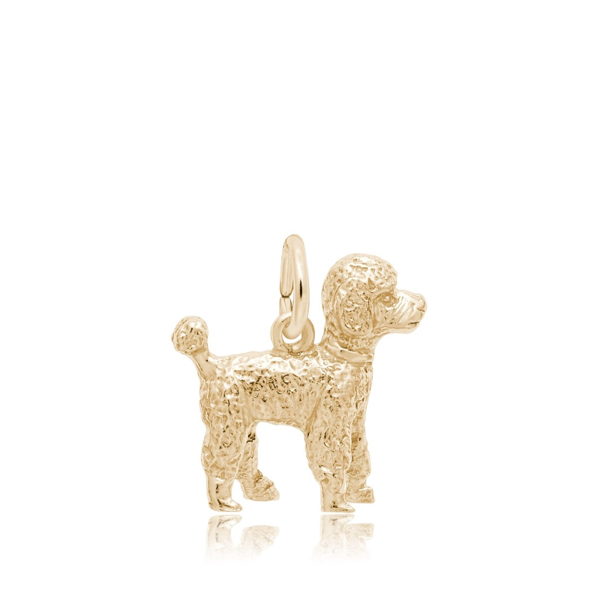 Poodle Dog Charm in 14K Yellow Gold