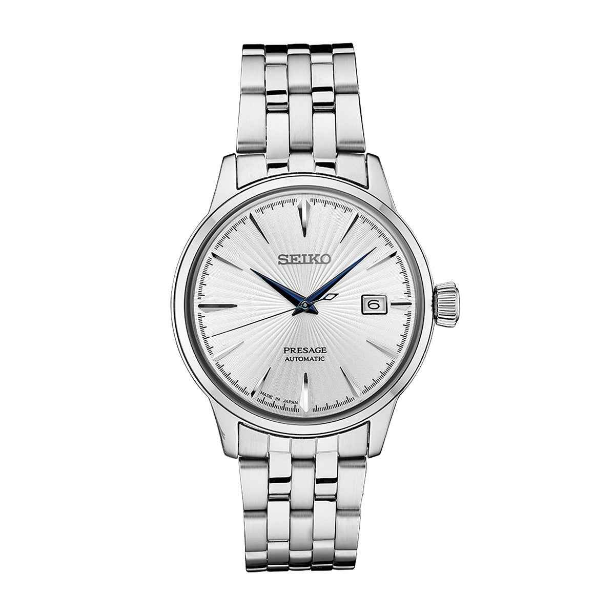 Seiko Men's Presage Automatic Stainless Steel Watch with Silver Dial