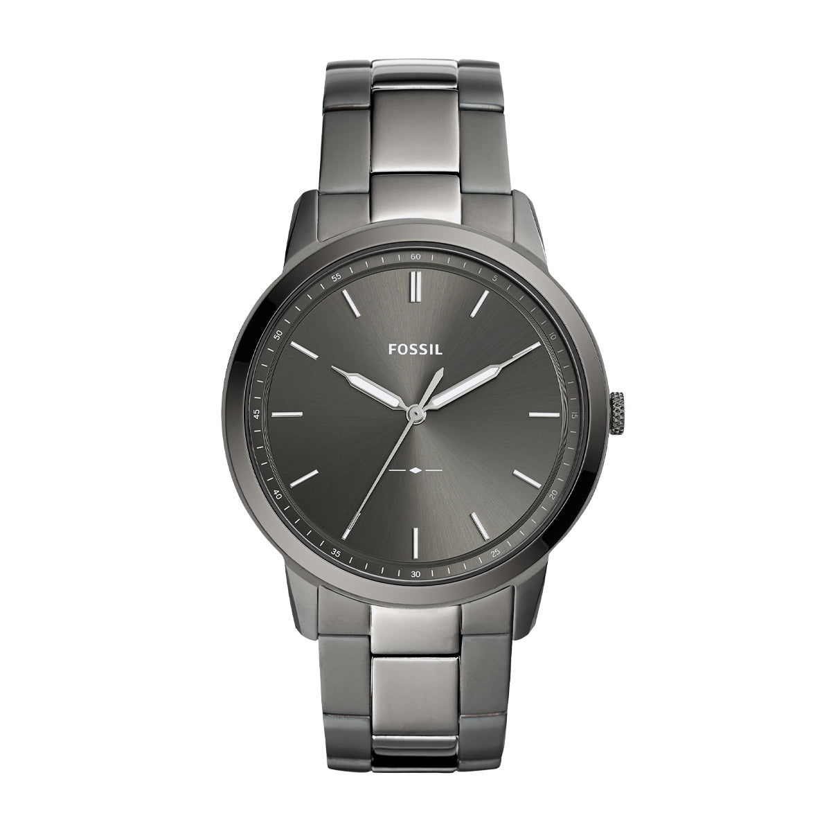Fossil Men's Minimalist Quartz Gray Stainless Steel Watch with Gray Dial