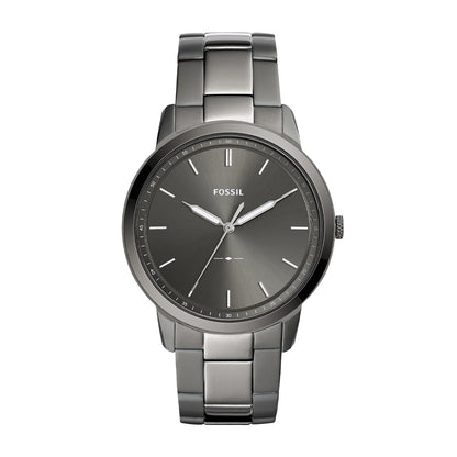 Fossil Men's Minimalist Quartz Gray Stainless Steel Watch with Gray Dial