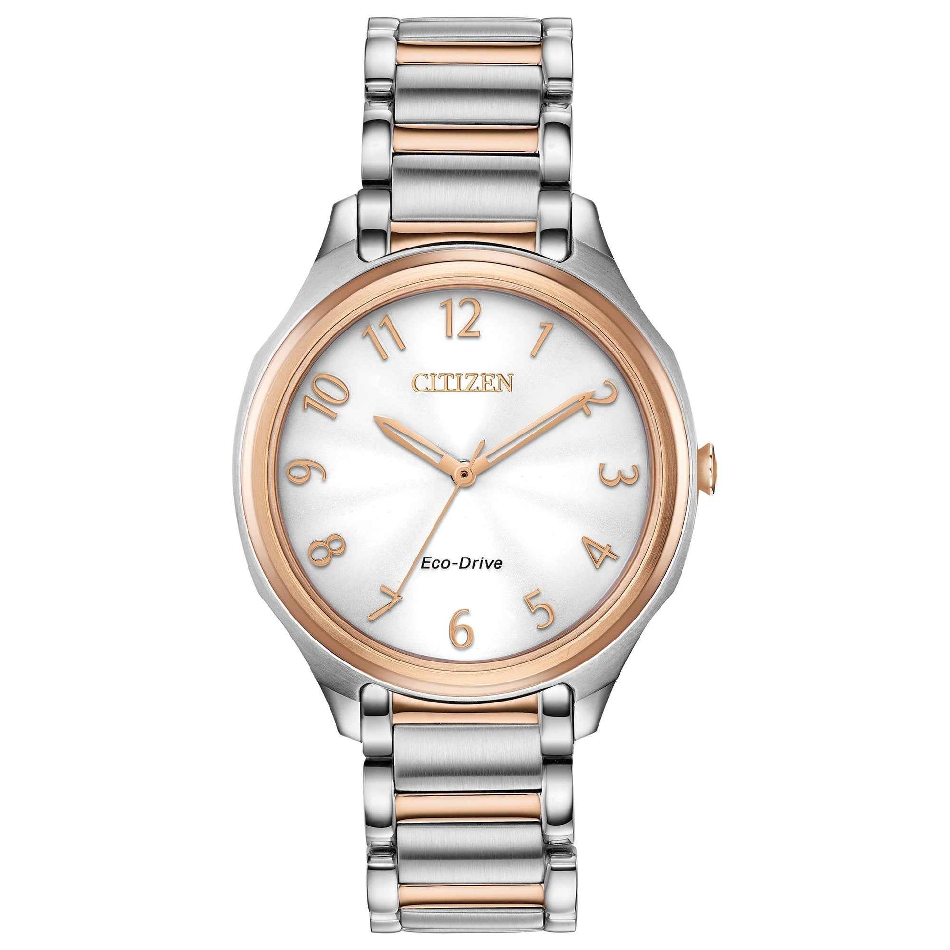 Citizen Ladies' Analog Two-tone Stainless Steel Watch with Silver Dial