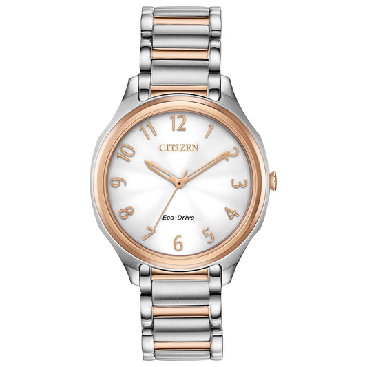 Citizen Ladies' Analog Two-tone Stainless Steel Watch with Silver Dial