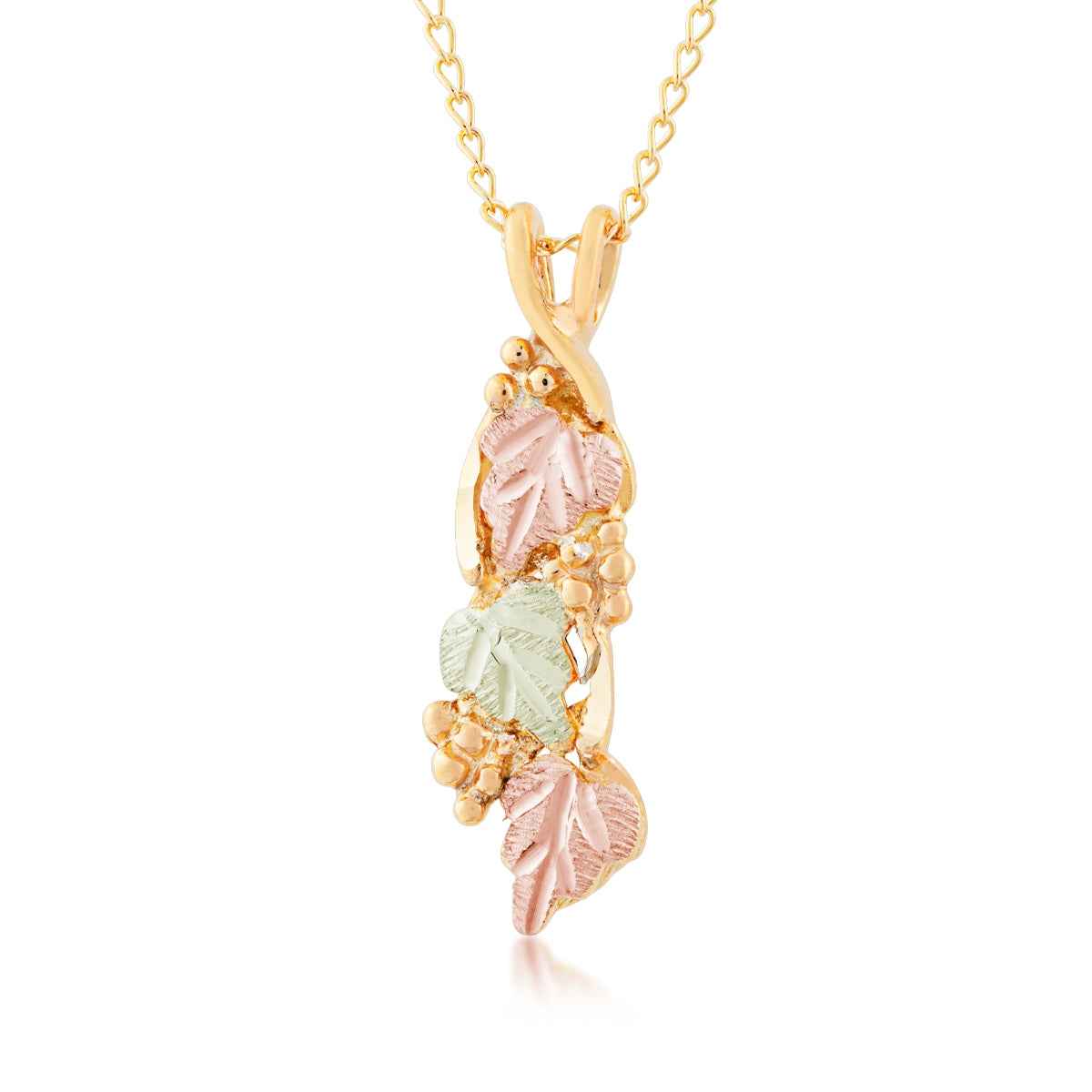 Black Hills Gold Twisted Hanging Grapevine Pendant in 10K Yellow Gold