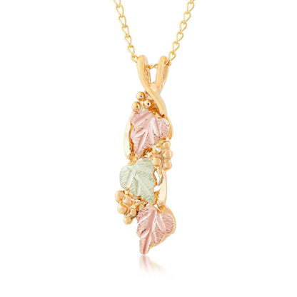 Black Hills Gold Twisted Hanging Grapevine Pendant in 10K Yellow Gold