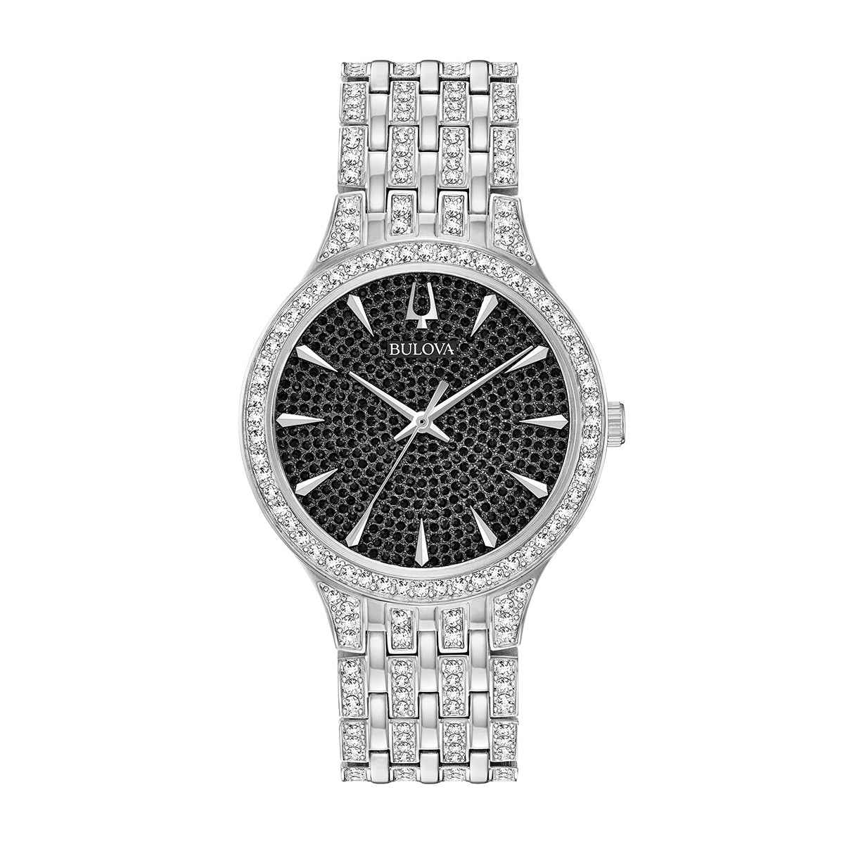 Bulova Men's Phantom Crystal Watch with Pave Black Crystal Dial