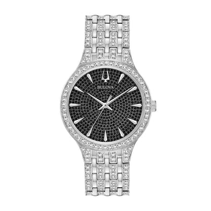Bulova Men's Phantom Crystal Watch with Pave Black Crystal Dial