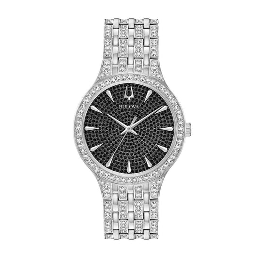 Bulova Men's Phantom Crystal Watch with Pave Black Crystal Dial