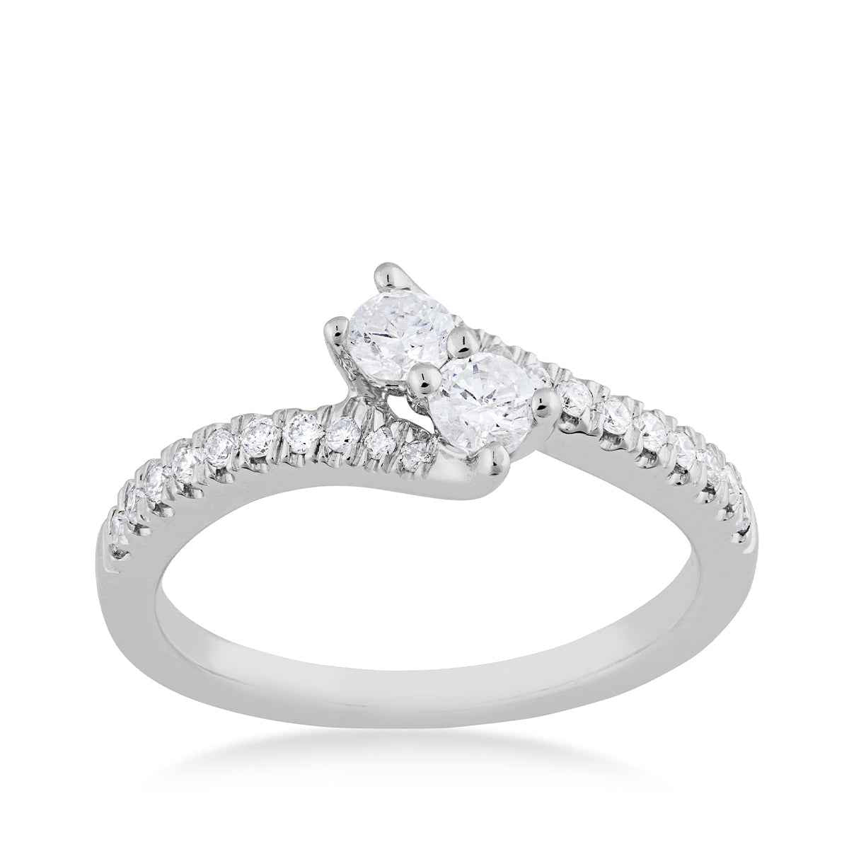 2Beloved 1/2 ct. tw. Diamond 2-Stone Anniversary Ring in 14K White Gold