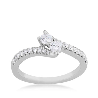 2Beloved 1/2 ct. tw. Diamond 2-Stone Anniversary Ring in 14K White Gold