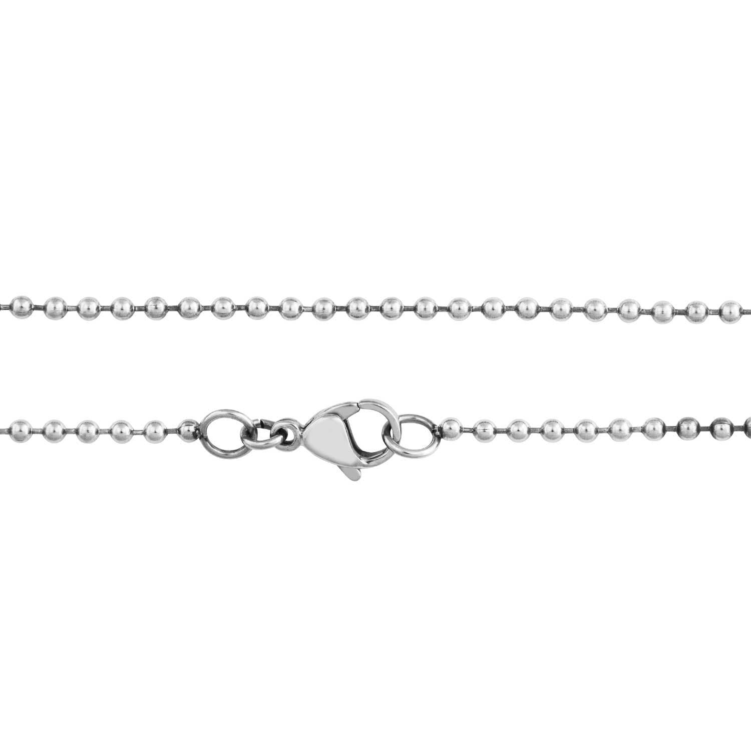 Men's Dog Tag and Cross Necklace in Stainless Steel front view