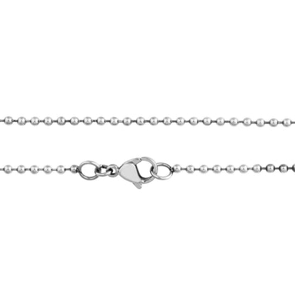 Men's Dog Tag and Cross Necklace in Stainless Steel front view
