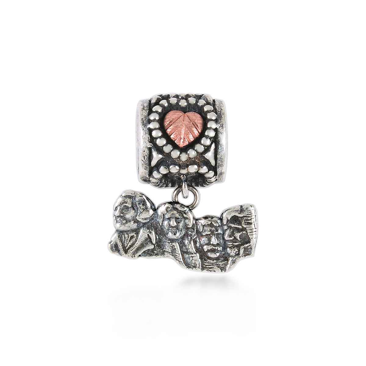 Black Hills Gold Mt Rushmore Dangle Charm in Sterling Silver