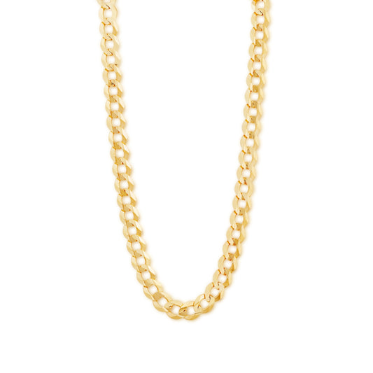 7mm 20-inch Solid Curb Chain Necklace in 10K Yellow Gold