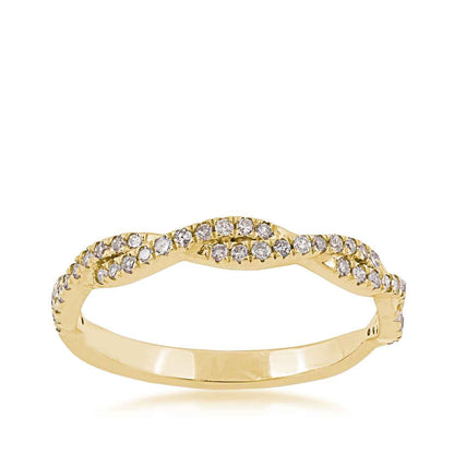 Perfect Match 1/4 ct. tw. Diamond Anniversary Band with Twist Design in 10K Yellow Gold