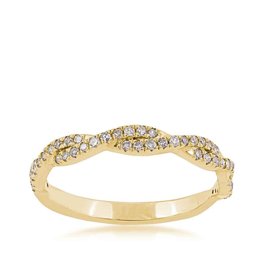 Perfect Match 1/4 ct. tw. Diamond Anniversary Band with Twist Design in 10K Yellow Gold