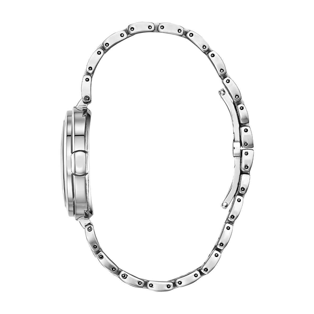 Citizen Ladies' Capella Eco-Drive Two-Tone Stainless Steel Watch with Diamond Black Dial front view