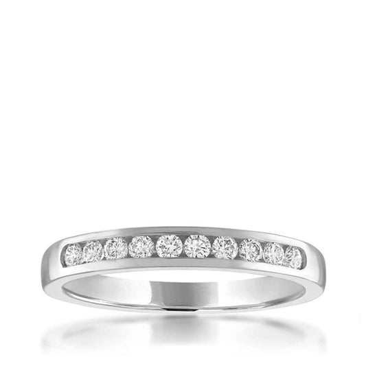 1/4 ct. tw. 10-Stone Channel Set Diamond Anniversary Band in 14K White Gold