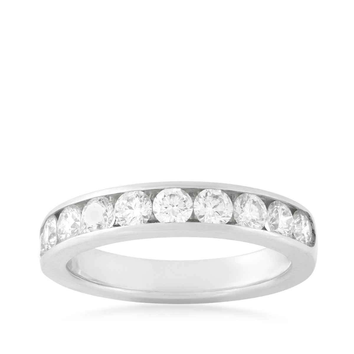 1 ct. tw. 10-Stone Channel Set Diamond Anniversary Band in 14K White Gold