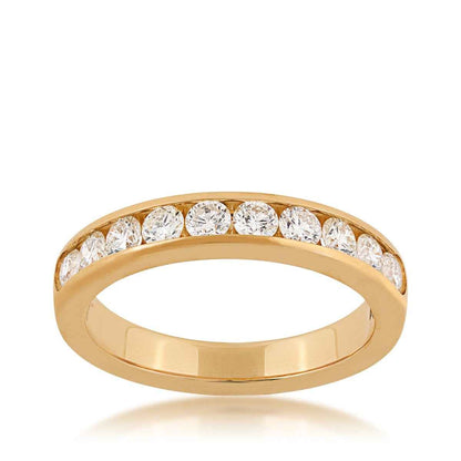 3/4 ct. tw. 10-Stone Channel Set Diamond Anniversary Band in 14K Yellow Gold