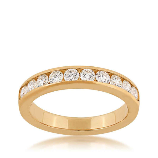 3/4 ct. tw. 10-Stone Channel Set Diamond Anniversary Band in 14K Yellow Gold