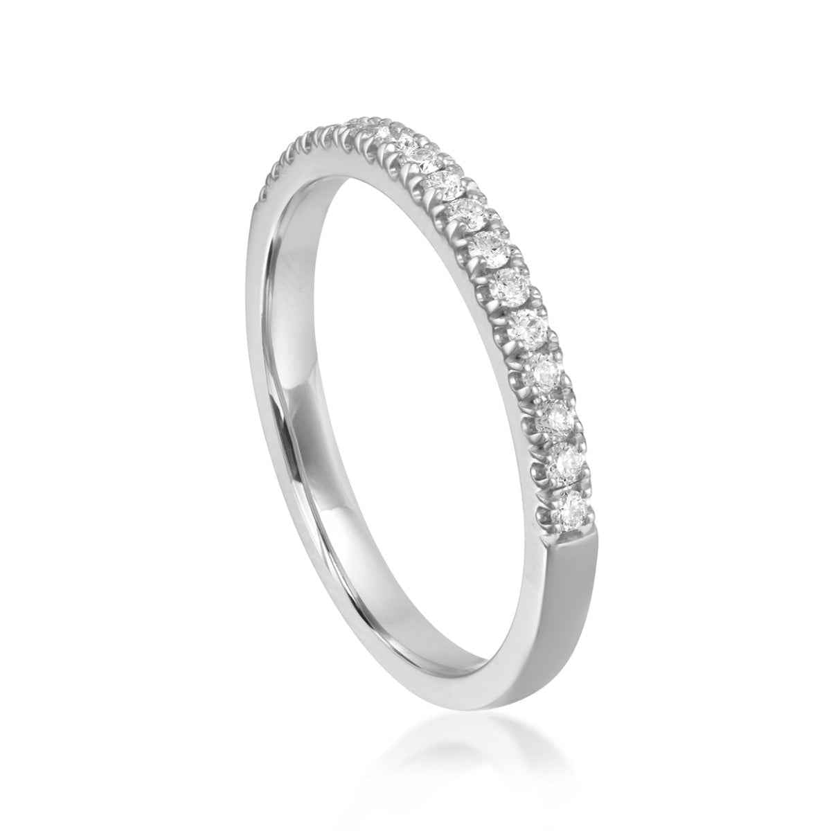 1/3 ct. tw. Diamond Prong Set Anniversary Band in 14K White Gold front view