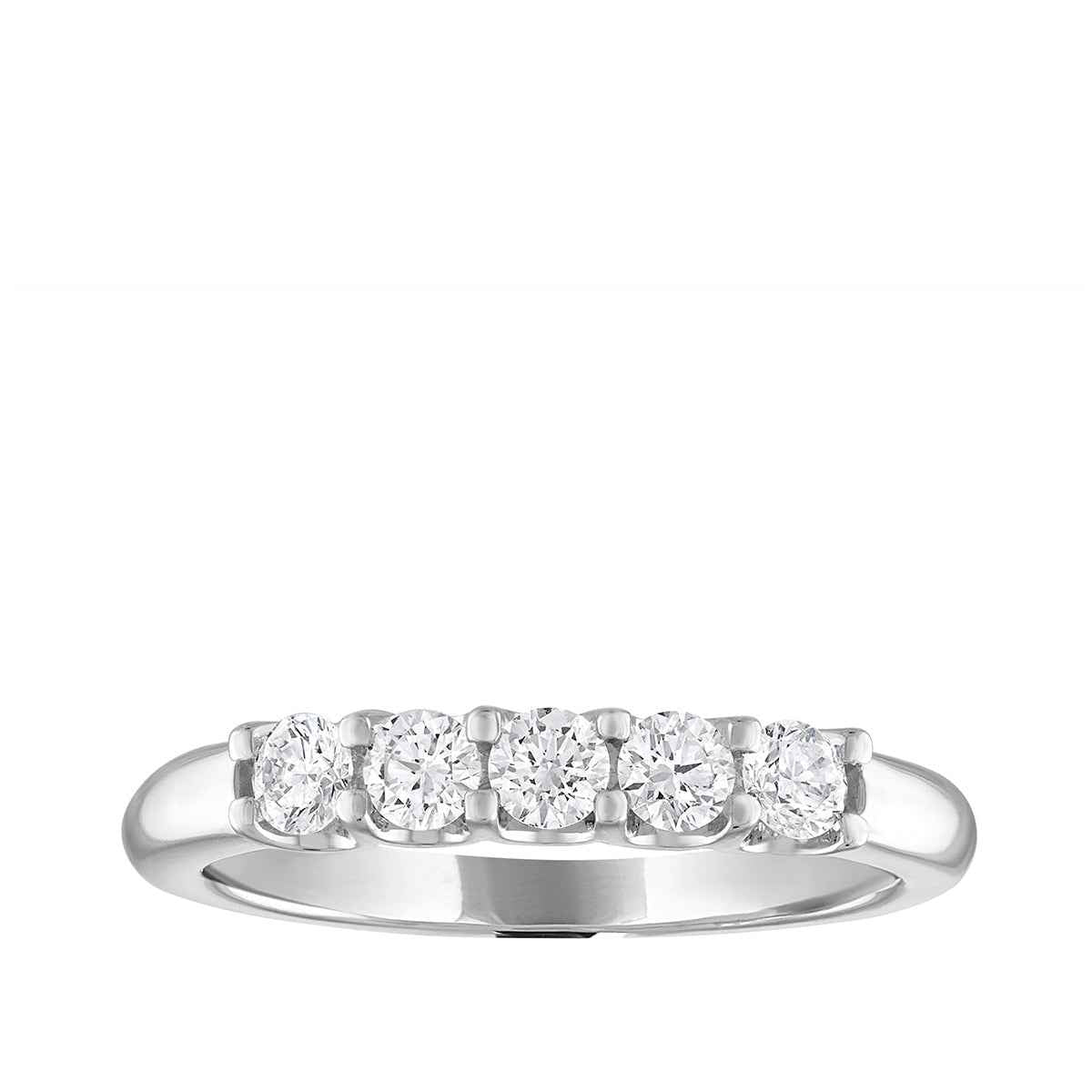 1/2 ct. tw. Round Diamond 5-Stone Anniversary Band in 14K White Gold