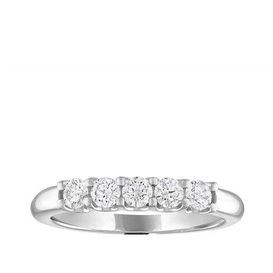 1/2 ct. tw. Round Diamond 5-Stone Anniversary Band in 14K White Gold