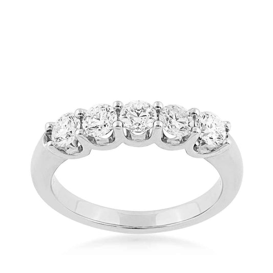 1 ct. tw. 5-Stone Prong Set Diamond Anniversary Band in 14K White Gold