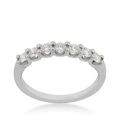 1/2 ct. tw 7-Stone Prong Set Diamond Anniversary Band in 14K White Gold