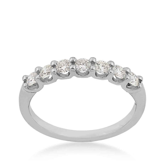 1/2 ct. tw 7-Stone Prong Set Diamond Anniversary Band in 14K White Gold