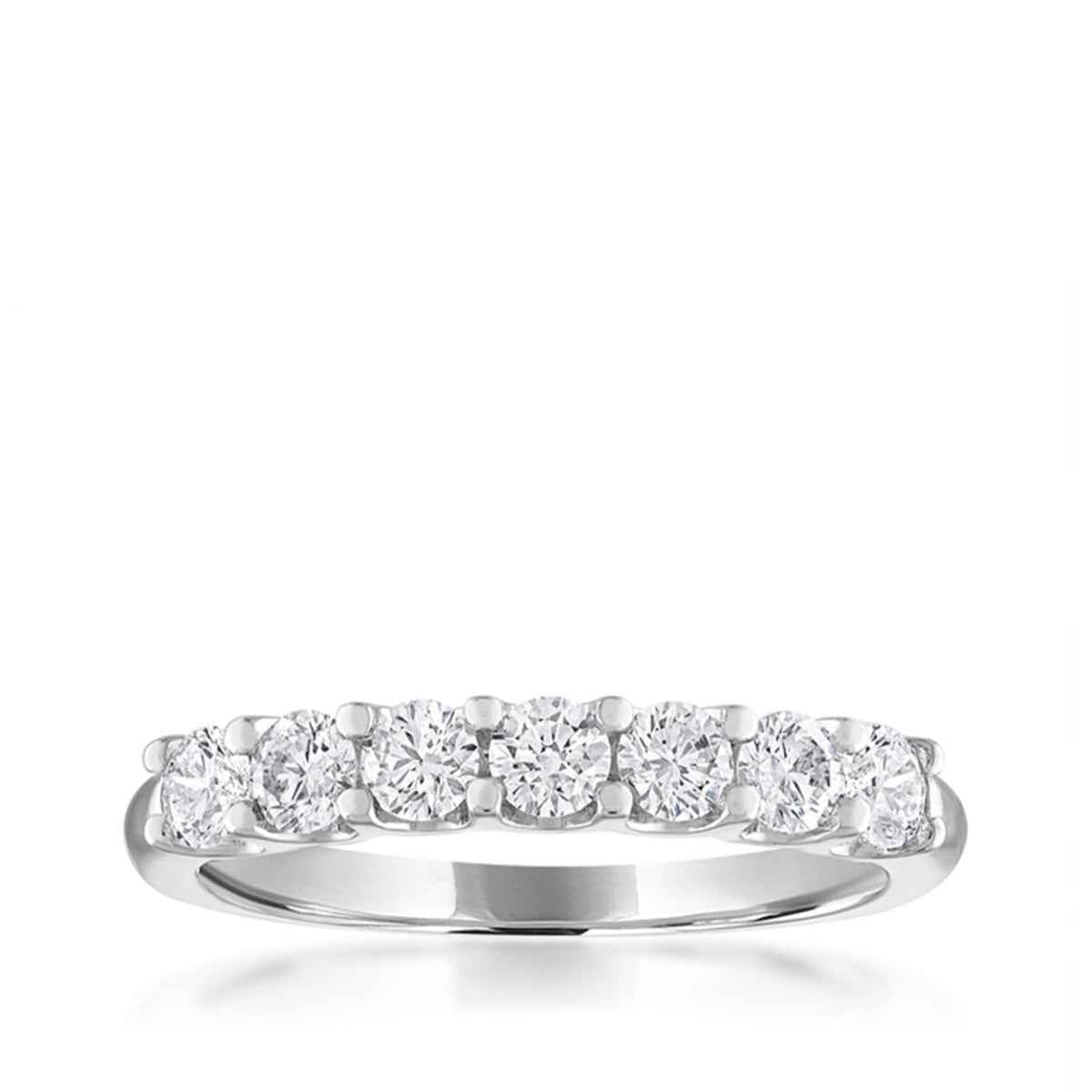 3/4 ct. tw. 7-Stone Prong Set Diamond Anniversary Band in 14K White Gold