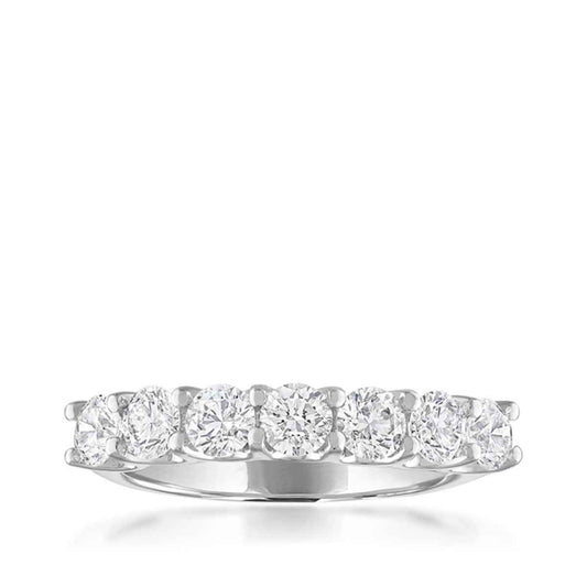 1-1/2 ct. tw. 7-Stone Prong Set Diamond Anniversary Band in 14K White Gold